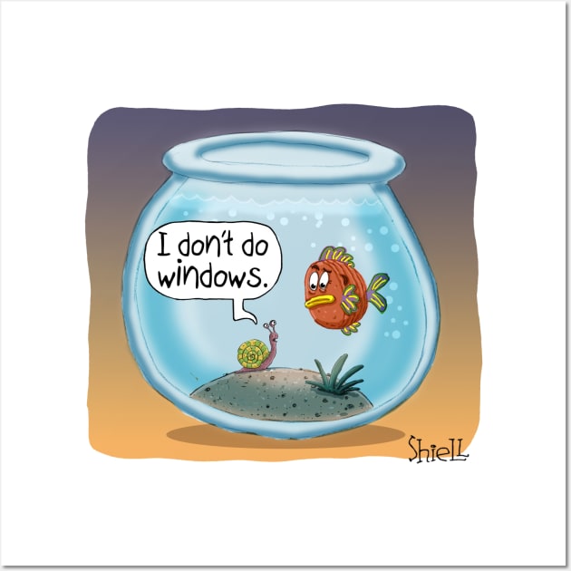 SNAIL DON’T DO WINDOWS Wall Art by macccc8